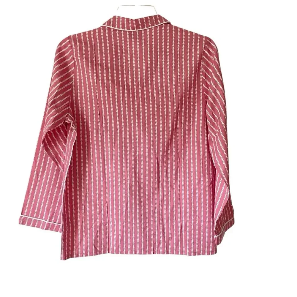 Petite Plume Twill Pajama Top Love Lines NWTs Girls Children’s size 14 Pink